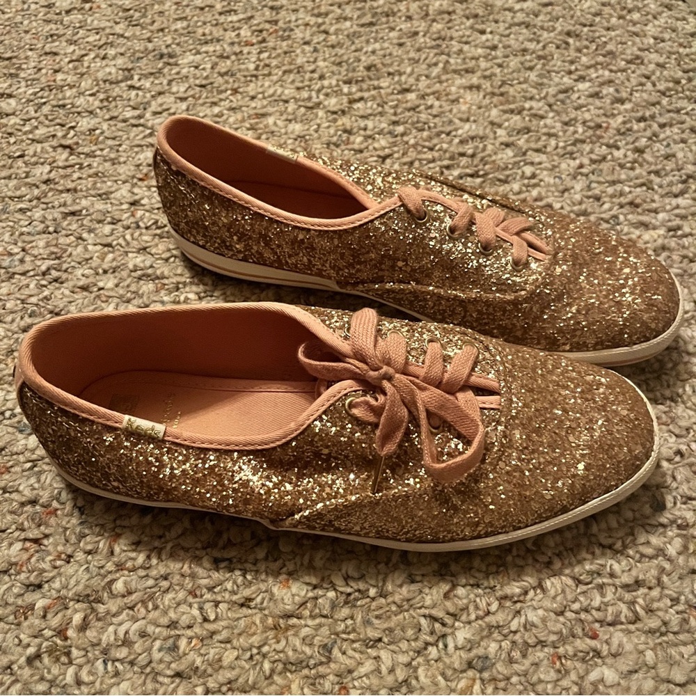 Keds Rose Gold Glitter Sneakers - Picture 4 of 8